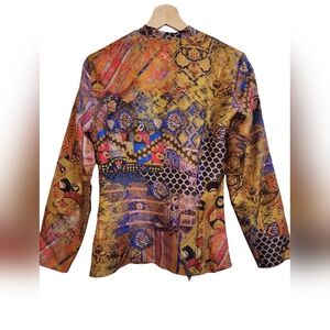 Etro Multicolor 100% Silk Wrap Blouse